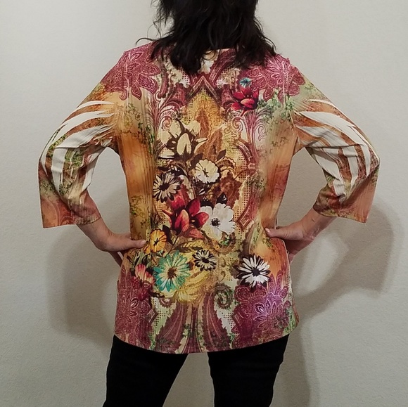 AVENUE stretch vibrant graphic print sz.14/16 travel office church casual - Picture 2 of 7